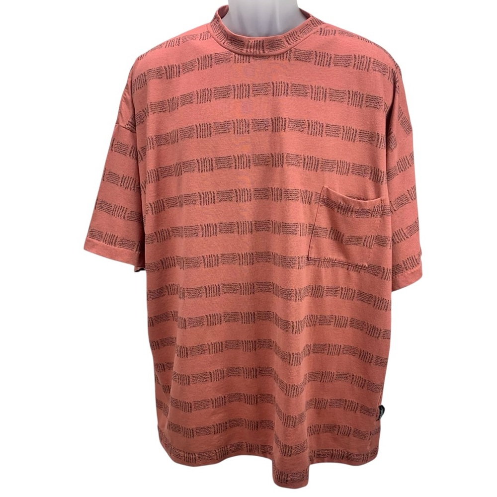 Vtg Hobie Surf T Shirt Men 2XL Salmon AOP Pocket Made in USA Single Stitch